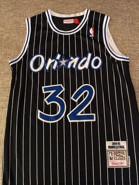 Mitchell & Ness Black Jersey with White and Blue Trim